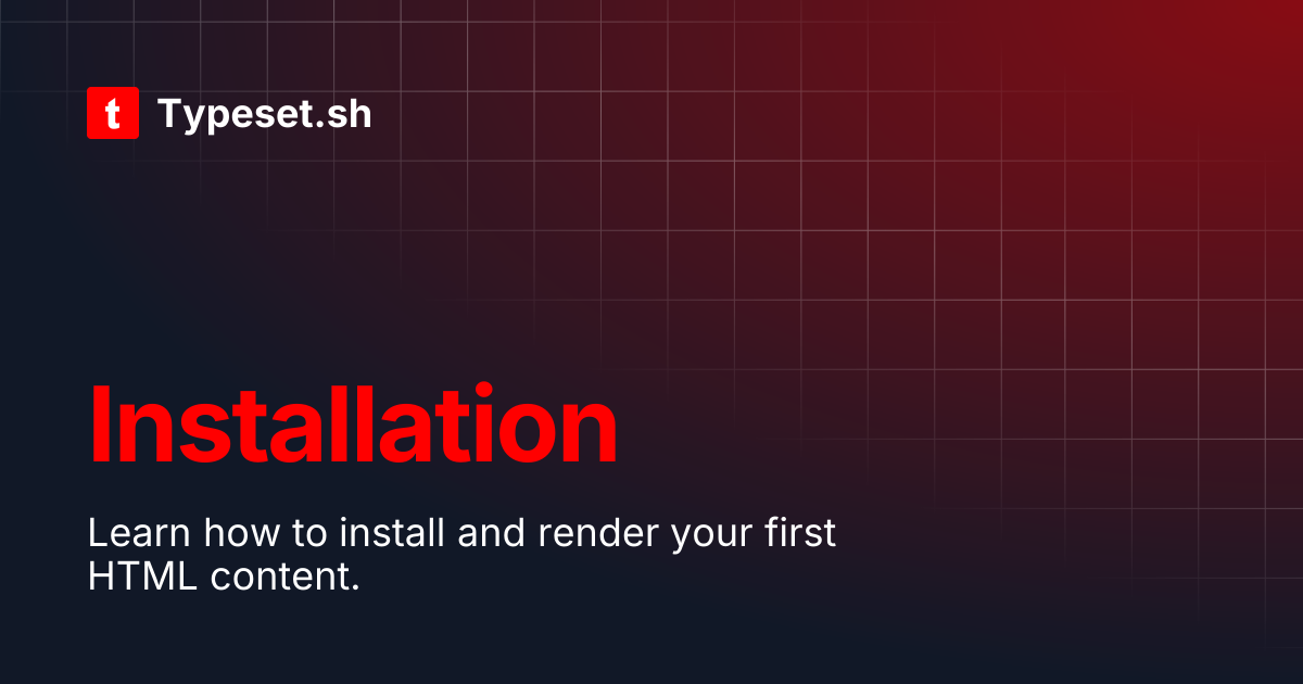 Installation Typeset Sh
